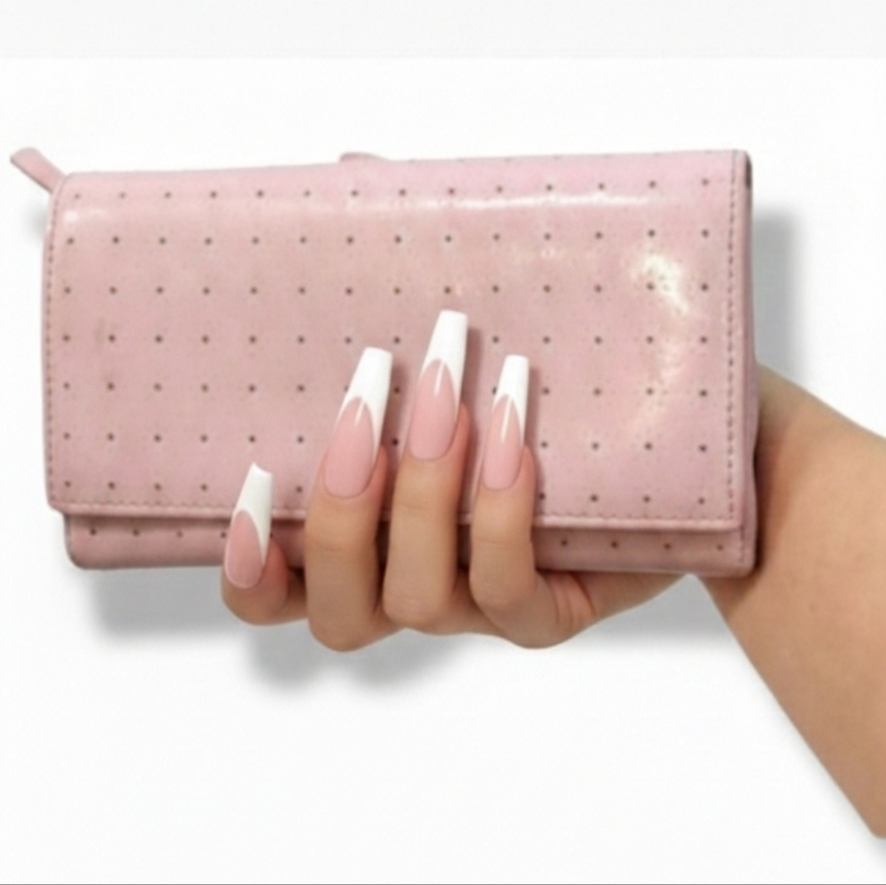 Francesco Biasia Pink Leathe Trifold Wallet Vintage Luxury